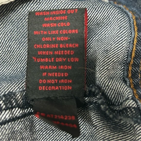 Y2K Earl Jeans Blue Denim Jacket with Rhinestone Buttons - Picture 12 of 12